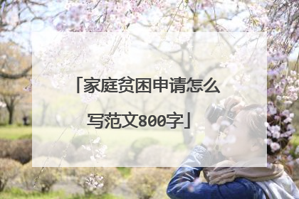 家庭贫困申请怎么写范文800字