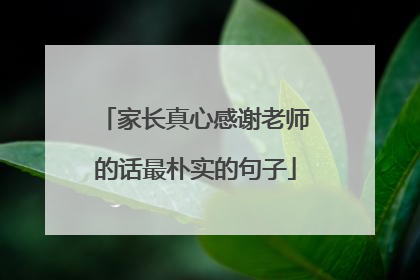 家长真心感谢老师的话最朴实的句子