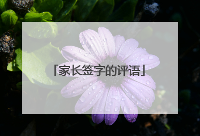 家长签字的评语