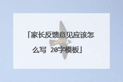 家长反馈意见应该怎么写 20字模板