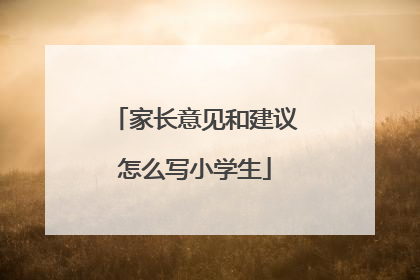 家长意见和建议怎么写小学生