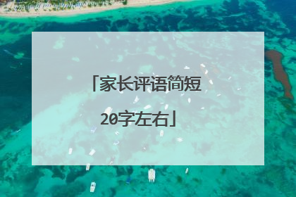 家长评语简短20字左右