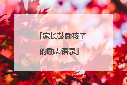 家长鼓励孩子的励志语录