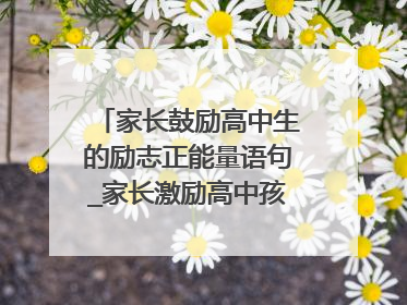 家长鼓励高中生的励志正能量语句_家长激励高中孩子的励志句子