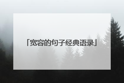 宽容的句子经典语录
