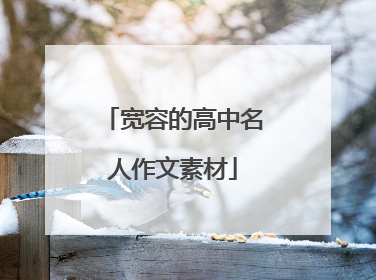 宽容的高中名人作文素材