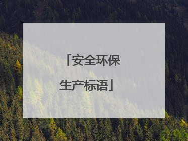 安全环保生产标语