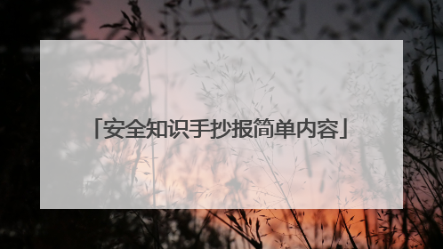 安全知识手抄报简单内容
