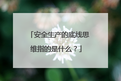 安全生产的底线思维指的是什么？