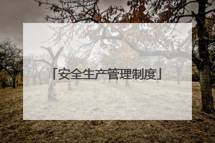 安全生产管理制度