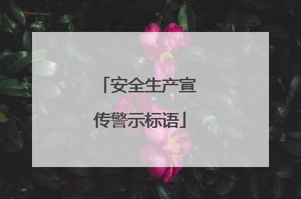 安全生产宣传警示标语