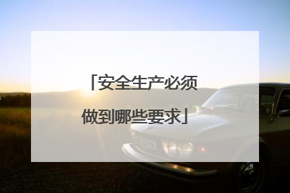 安全生产必须做到哪些要求