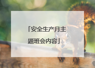 安全生产月主题班会内容