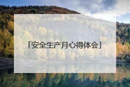 安全生产月心得体会