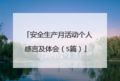 安全生产月活动个人感言及体会（5篇）