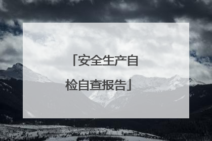 安全生产自检自查报告