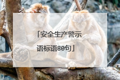 安全生产警示语标语80句