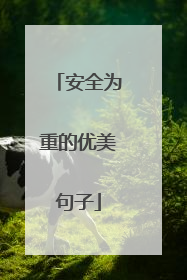 安全为重的优美句子