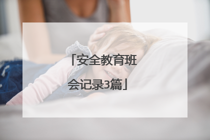 安全教育班会记录3篇