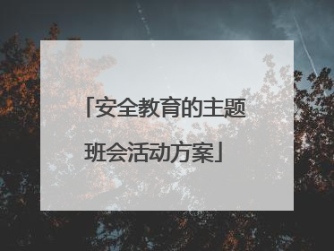 安全教育的主题班会活动方案