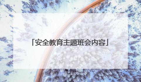 安全教育主题班会内容