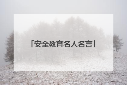 安全教育名人名言