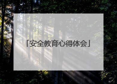 安全教育心得体会