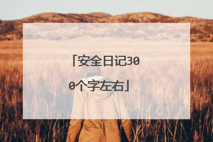 安全日记300个字左右
