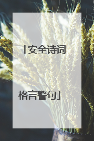 安全诗词格言警句