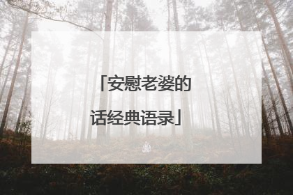 安慰老婆的话经典语录