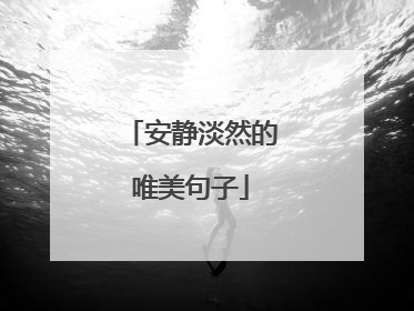 安静淡然的唯美句子