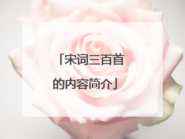 宋词三百首的内容简介