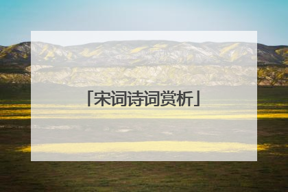 宋词诗词赏析