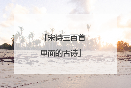 宋诗三百首里面的古诗