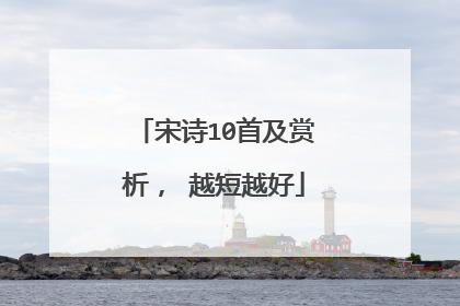 宋诗10首及赏析， 越短越好