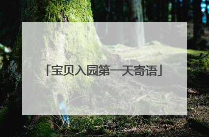 宝贝入园第一天寄语