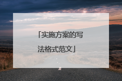实施方案的写法格式范文