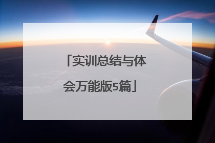 实训总结与体会万能版5篇