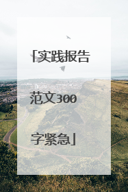 实践报告范文300字紧急