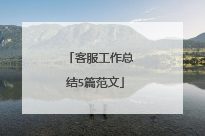客服工作总结5篇范文