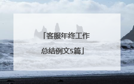 客服年终工作总结例文5篇