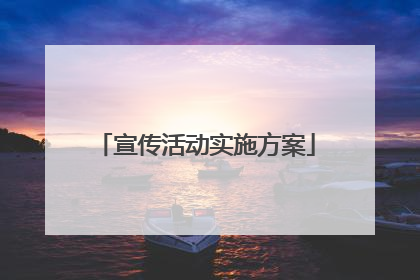 宣传活动实施方案