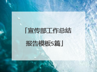 宣传部工作总结报告模板5篇