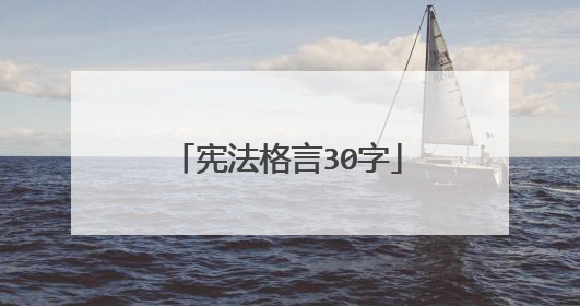 宪法格言30字