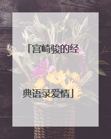 宫崎骏的经典语录爱情