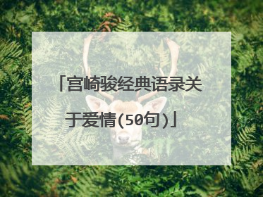 宫崎骏经典语录关于爱情(50句)