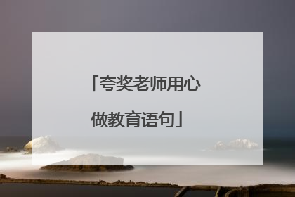 夸奖老师用心做教育语句