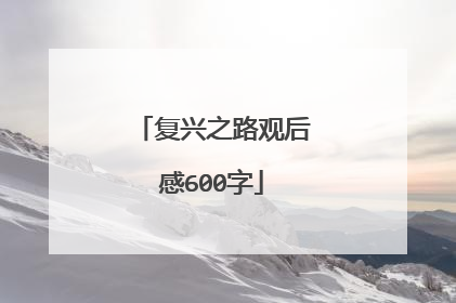 复兴之路观后感600字