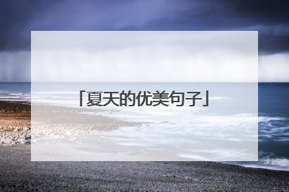 夏天的优美句子