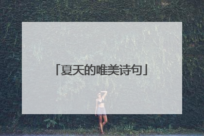 夏天的唯美诗句